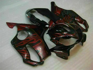 Discount 2004-2007 Glossy Black Red Flame Honda CBR600 F4i Motorcycle Fairings Canada