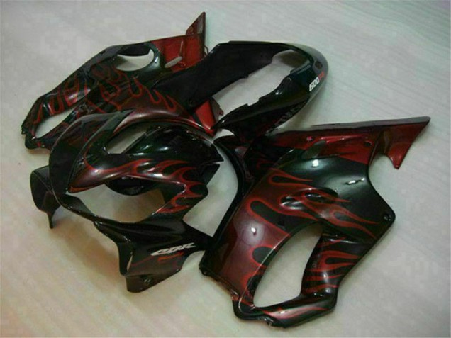 Discount 2004-2007 Glossy Black Red Flame Honda CBR600 F4i Motorcycle Fairings Canada