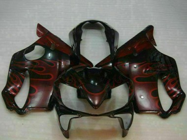 Discount 2004-2007 Glossy Black Red Flame Honda CBR600 F4i Motorcycle Fairings Canada