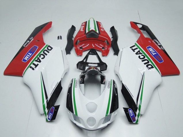 Discount 2005-2006 White Red Green Glossy Black Enel Generali Tim Ducati 749 999 Motorcycle Fairings Canada