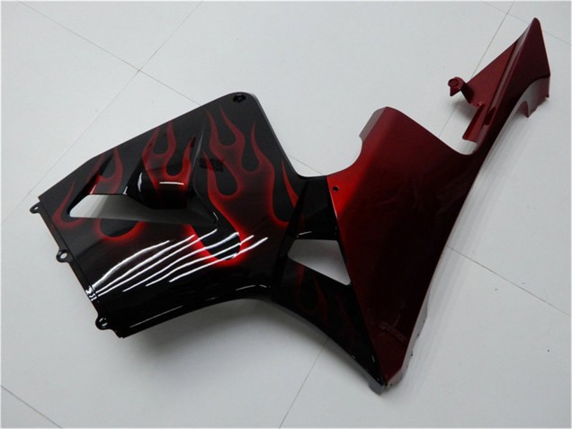 Discount 2005-2006 Glossy Black Red Flame Honda CBR600RR Motorcycle Fairing Kits Canada