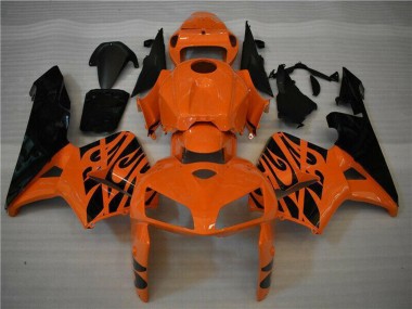 Discount 2005-2006 Orange Black Flame Honda CBR600RR Motorcycle Fairing Canada