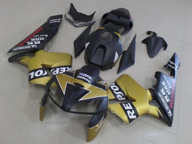 Discount 2005-2006 Matte Black Gold Repsol Honda CBR600RR Motorcycle Fairings Canada