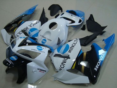 Discount 2005-2006 White Blue Glossy Black Konica Minolta Honda CBR600RR Motorcycle Fairings Canada