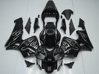Discount 2005-2006 Glossy Black Silver Flame Honda CBR600RR Motorcycle Fairings Canada