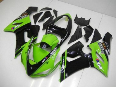Discount 2005-2006 Green Glossy Black Elf Kawasaki ZX6R Motorcycle Fairings Canada