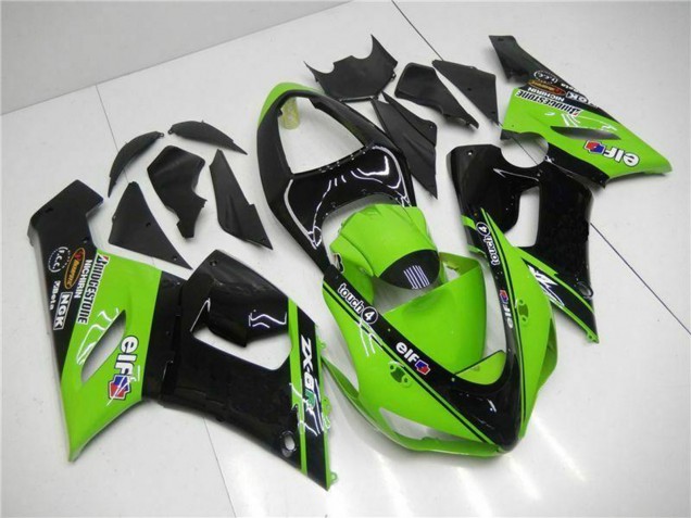 Discount 2005-2006 Green Glossy Black Elf Kawasaki ZX6R Motorcycle Fairings Canada
