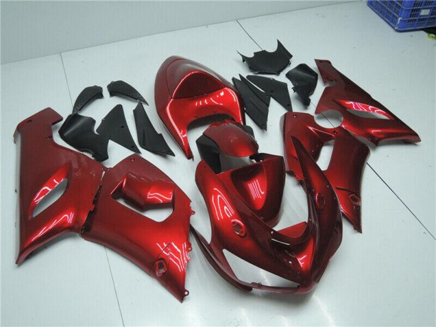 Discount 2005-2006 Candy Red Kawasaki ZX6R Motorcycle Fairings Canada