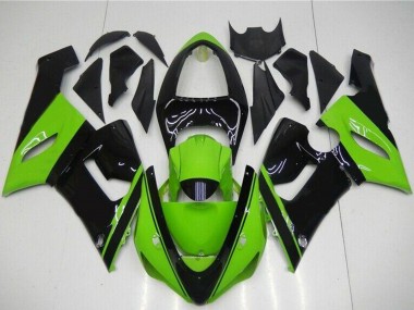 Discount 2005-2006 Green Glossy Black Kawasaki ZX6R Motorcycle Fairing Canada