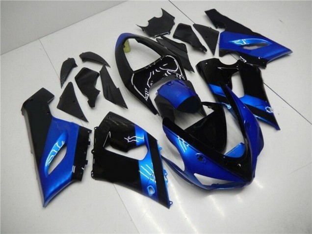 Discount 2005-2006 Blue Glossy Black Kawasaki ZX6R Motorcycle Fairing Kits Canada