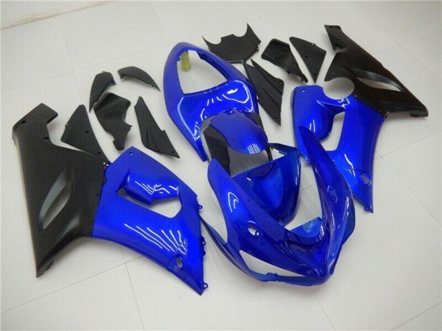 Discount 2005-2006 Blue Matte Black Kawasaki ZX6R Motorcycle Fairings Canada