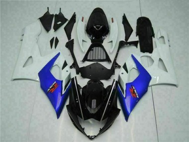 Discount 2005-2006 White Blue Glossy Black Suzuki GSXR 1000 Motorcycle Fairing Canada