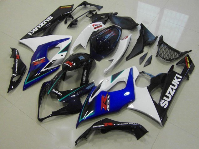 Discount 2005-2006 White Blue Glossy Black Suzuki GSXR 1000 Motorcycle Fairings Canada