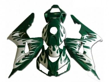 Discount 2006-2007 White Green Flame Honda CBR1000RR Motorcycle Fairings Canada