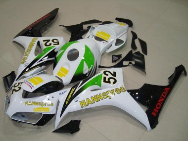 Discount 2006-2007 White Green Yellow Glossy Black Hannspree 52 Honda CBR1000RR Motorcycle Fairings Canada