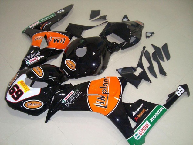 Discount 2006-2007 Glossy Black Orange Green Hm Plant Racing 69 Honda CBR1000RR Motorcycle Fairings Canada