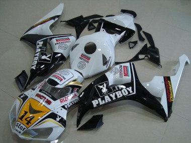 Discount 2006-2007 White Yellow Glossy Black Denso Playboy 14 Honda CBR1000RR Motorcycle Fairings Canada
