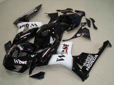 Discount 2006-2007 Glossy Black White West Honda CBR1000RR Motorcycle Fairings Canada