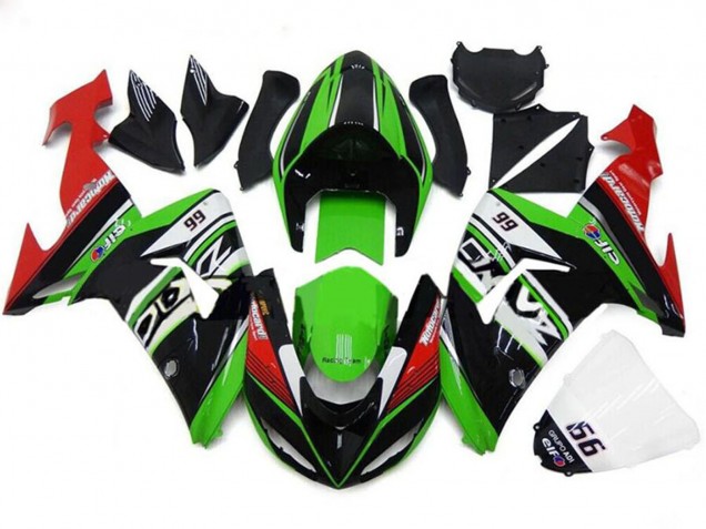 Discount 2006-2007 Green White Red Black 66 Kawasaki ZX10R Motorcycle Fairings Canada