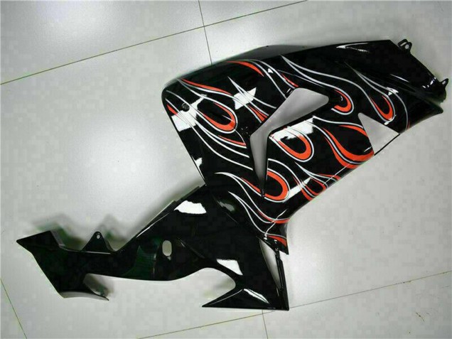 Discount 2006-2007 Glossy Black Red Flame Kawasaki ZX10R Motorcycle Fairing Kits Canada