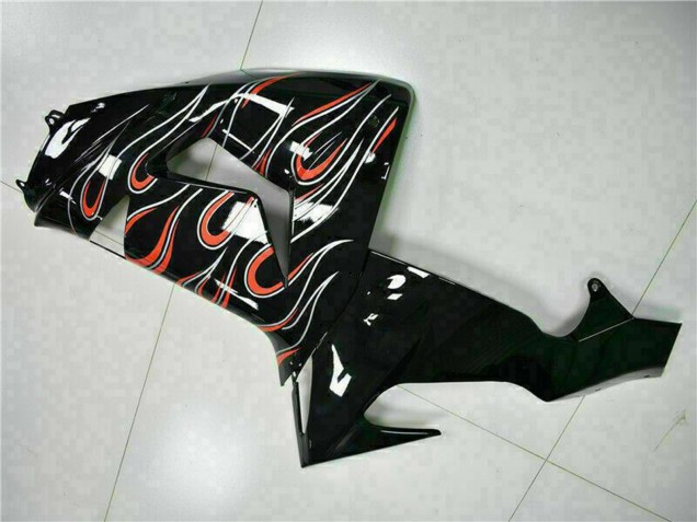 Discount 2006-2007 Glossy Black Red Flame Kawasaki ZX10R Motorcycle Fairing Kits Canada