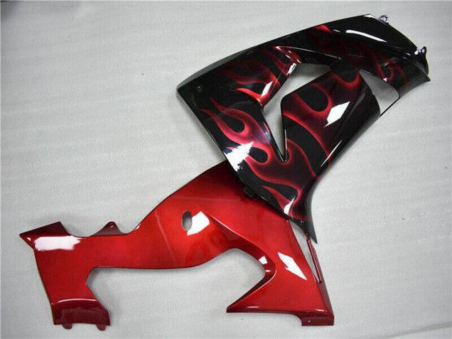 Discount 2006-2007 Glossy Black Red Flame Kawasaki ZX10R Motorcycle Fairing Canada