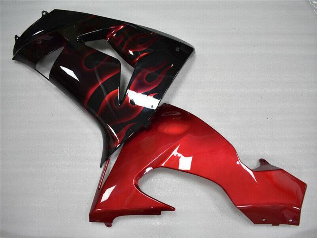 Discount 2006-2007 Glossy Black Red Flame Kawasaki ZX10R Motorcycle Fairing Canada