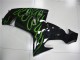 Discount 2006-2007 Glossy Black Green Flame Kawasaki ZX10R Motorcycle Fairings Canada