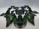 Discount 2006-2007 Glossy Black Green Flame Kawasaki ZX10R Motorcycle Fairings Canada
