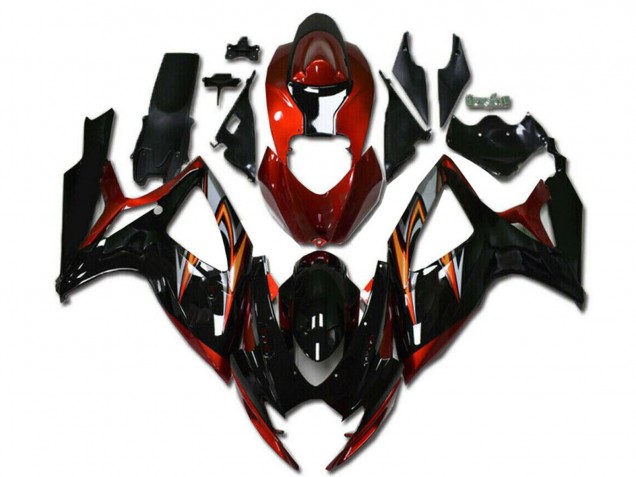 Discount 2006-2007 Orange Silver Glossy Black Stripe Suzuki GSXR 600/750 Motorcycle Fairings Canada