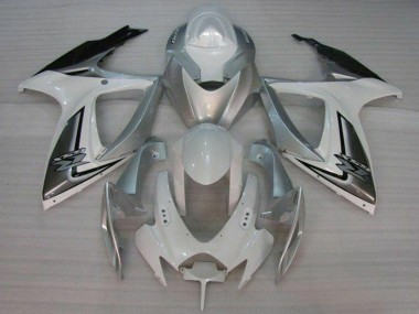 Discount 2006-2007 White Silver Suzuki GSXR 600/750 Motorcycle Fairings Canada
