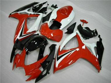 Discount 2006-2007 White Red Glossy Black Stripe Suzuki GSXR 600/750 Motorcycle Fairings Canada