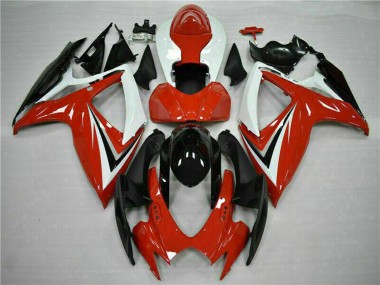 Discount 2006-2007 White Red Glossy Black Stripe Suzuki GSXR 600/750 Motorcycle Fairings Canada