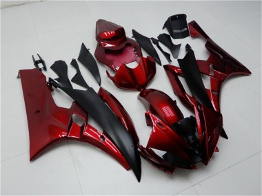 Discount 2006-2007 Red Matte Black Yamaha YZF R6 Motorcycle Fairing Kits Canada