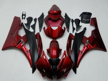 Discount 2006-2007 Red Matte Black Yamaha YZF R6 Motorcycle Fairing Kits Canada