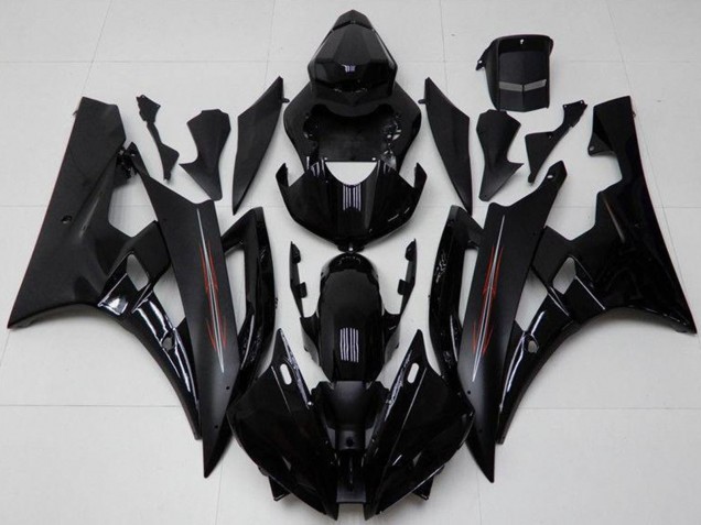 Discount 2006-2007 Glossy Black Matte Black Yamaha YZF R6 Motorcycle Fairing Kits Canada