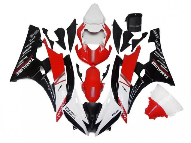 Discount 2006-2007 White Red Black Yamaha YZF R6 Motorcycle Fairings Canada