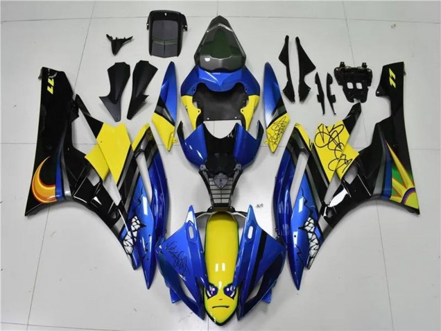 Discount 2006-2007 Blue Yellow Glossy Black Shark Yamaha YZF R6 Motorcycle Fairings Canada