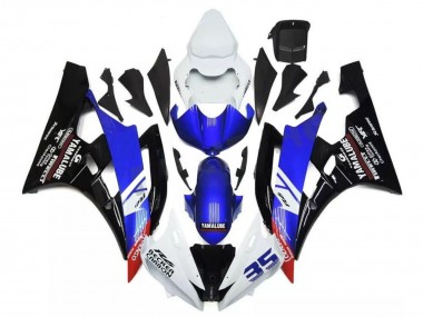 Discount 2006-2007 White Blue Glossy Black Yamalube Becker Caabon Yamaha YZF R6 Motorcycle Fairings Canada