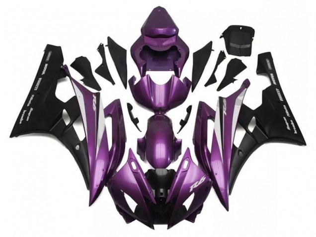 Discount 2006-2007 Purple Matte Black Santander Yamaha YZF R6 Motorcycle Fairings Canada