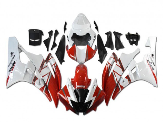 Discount 2006-2007 White Red Black Motul Michelin Yamaha YZF R6 Motorcycle Fairings Canada