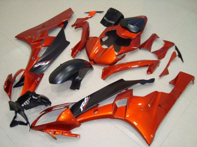 Discount 2006-2007 Orange Matte Black Yamaha YZF R6 Motorcycle Fairing Kits Canada