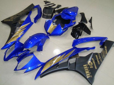 Discount 2006-2007 Blue Gold Matte Black Yamaha YZF R6 Motorcycle Fairings Canada