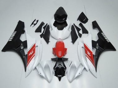 Discount 2006-2007 White Red Matte Black Yamaha YZF R6 Motorcycle Fairing Canada