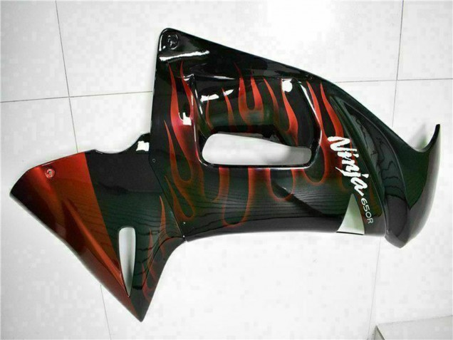 Discount 2006-2008 Glossy Black Red Flame Kawasaki EX650 Motorcycle Fairings Canada