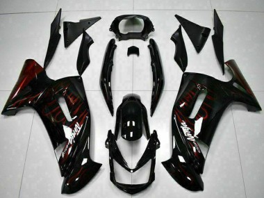 Discount 2006-2008 Glossy Black Red Flame Kawasaki EX650 Motorcycle Fairings Canada