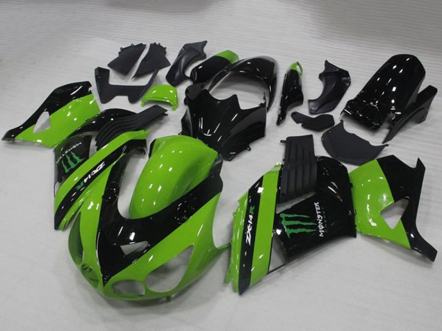 Discount 2006-2011 Green Glossy Black Monster Kawasaki ZX14R ZZR1400 Motorcycle Fairings Canada
