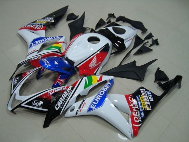 Discount 2007-2008 White Red Blue Glossy Black EuroBet Honda CBR600RR Motorcycle Fairings Canada