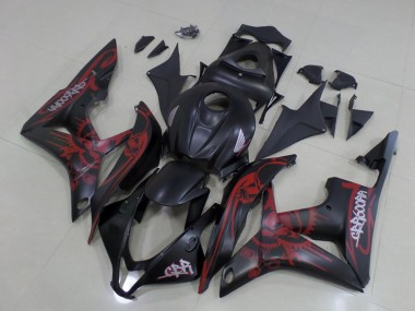 Discount 2007-2008 Matte Black Red Skull Honda CBR600RR Motorcycle Fairings Canada