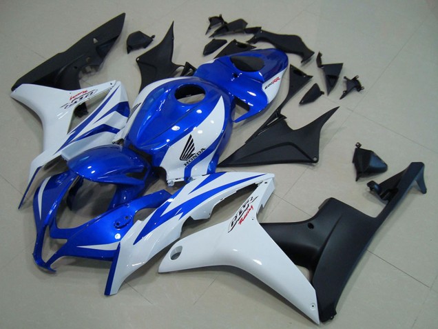 Discount 2007-2008 White Blue Matte Black Honda CBR600RR Motorcycle Fairings Canada